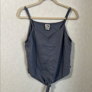 The North Face Gray Camisole Crop Tie Front Sleeveless Top